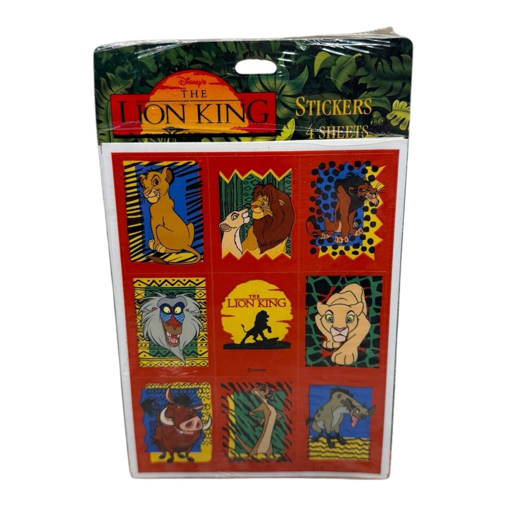 Vintage Hallmark The Lion King Stickers 4 Sheets Factory Sealed Disney